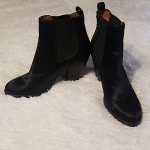 Gorgeous Frye Black Calf hair Ankle Boots